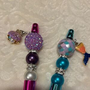 Mermaid and Seashell Charm Pens